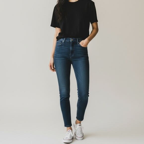 PAIGE Hoxton Ankle High Rise Skinny Jeans NWT Women's Sz 24 Tonal Layland Chic - Picture 1 of 8